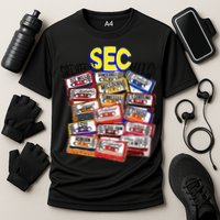 Sec Conference Greatest Hits College Football Game Day Cassette Tape Cooling Performance Crew T-Shirt