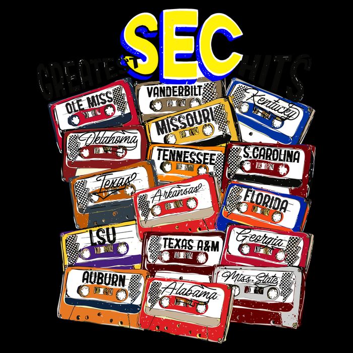 Sec Conference Greatest Hits College Football Game Day Cassette Tape Cooling Performance Crew T-Shirt