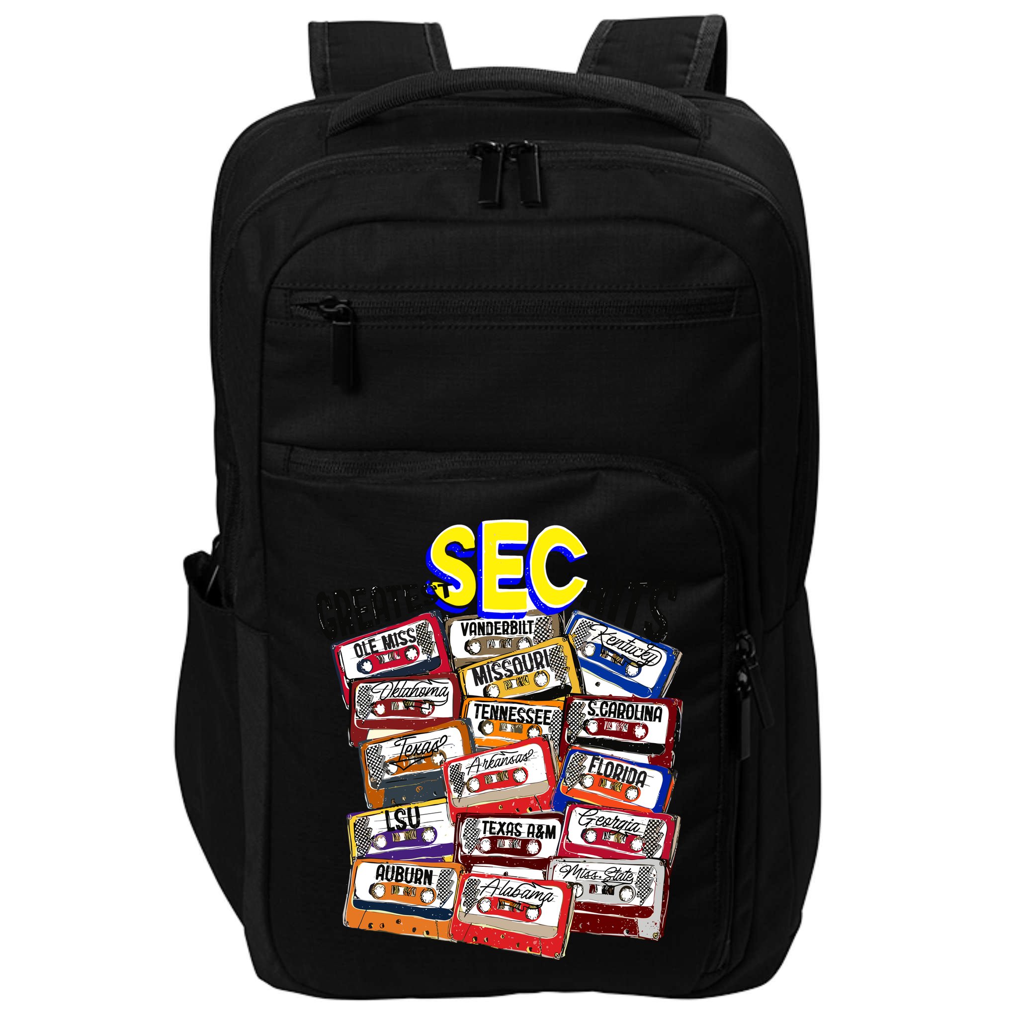 Sec Conference Greatest Hits College Football Game Day Cassette Tape Impact Tech Backpack
