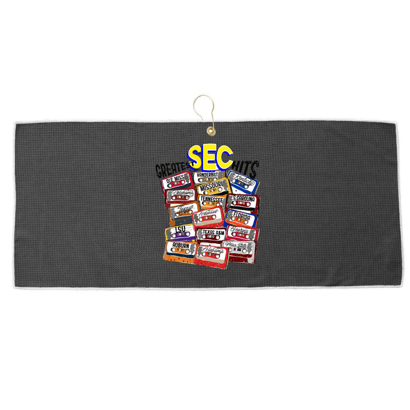 Sec Conference Greatest Hits College Football Game Day Cassette Tape Large Microfiber Waffle Golf Towel