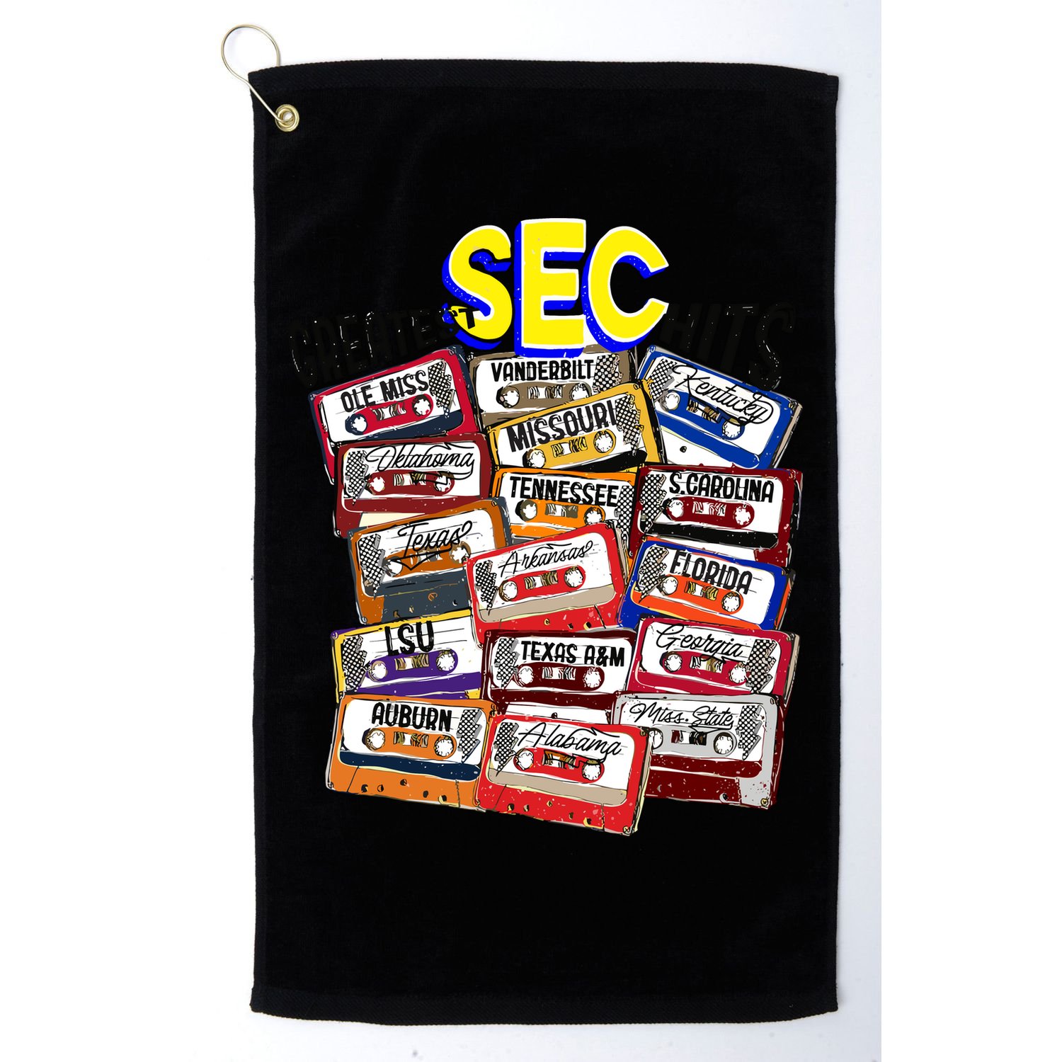 Sec Conference Greatest Hits College Football Game Day Cassette Tape Golf Towel