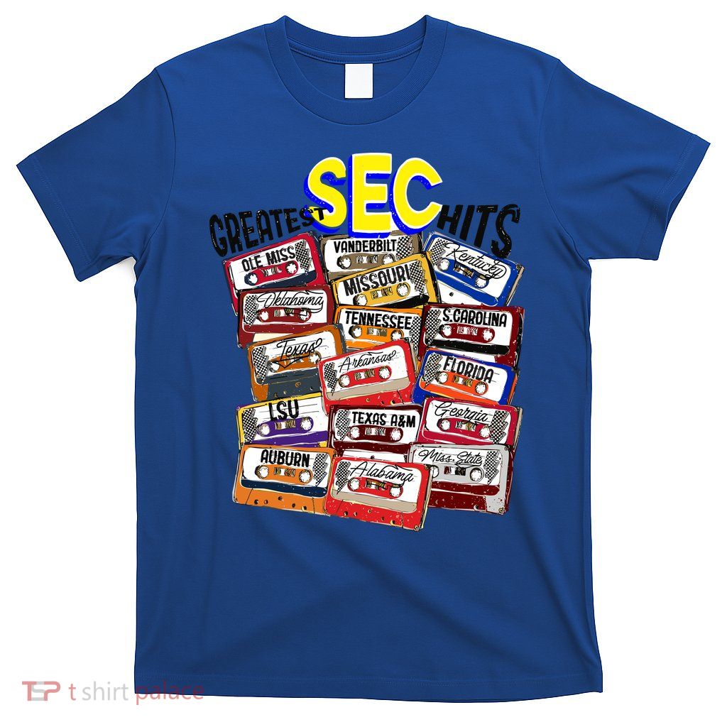 Sec Conference Greatest Hits College Football Game Day Cassette Tape T-Shirt