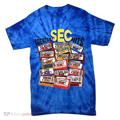 Sec Conference Greatest Hits College Football Game Day Cassette Tape Tie-Dye T-Shirt