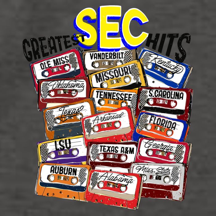 Sec Conference Greatest Hits College Football Game Day Cassette Tape Vector Backpack