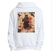 Samurai Cat Graphic Warrior Vintage Japanese Art Anime Urban Pullover Hoodie