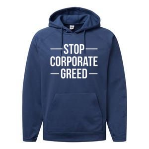 Stop Corporate Greed Heath Workers Strike Performance Fleece Hoodie