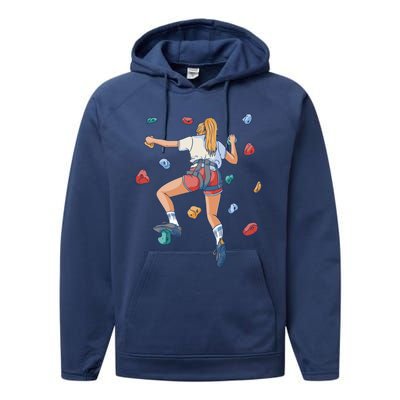 Sports Climbing Gift Performance Fleece Hoodie