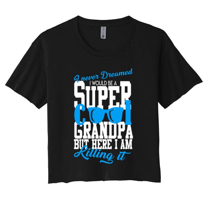 Super Cool Grandpa Women's Crop Top Tee