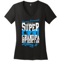 Super Cool Grandpa Women's V-Neck T-Shirt