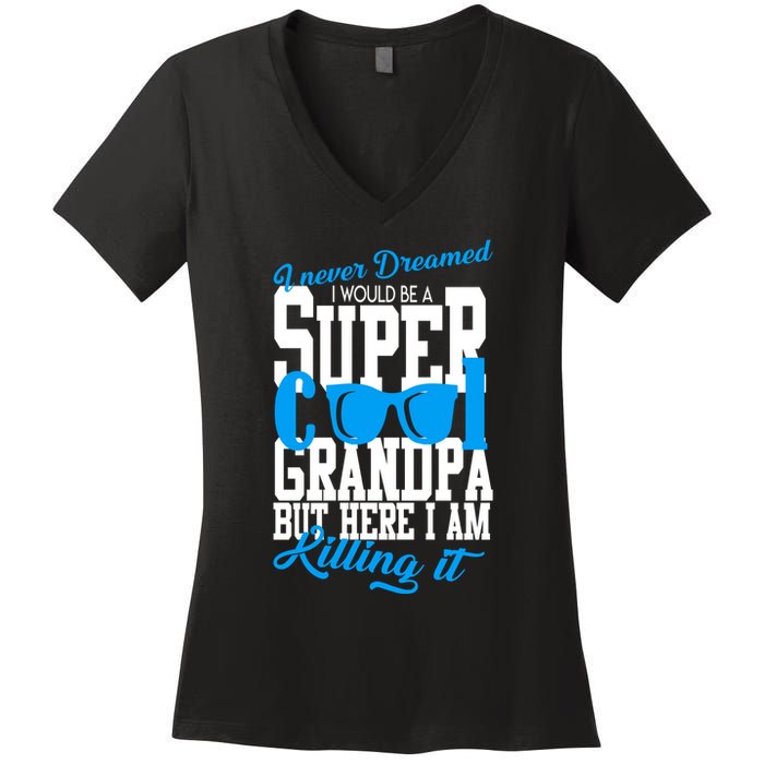 Super Cool Grandpa Women's V-Neck T-Shirt