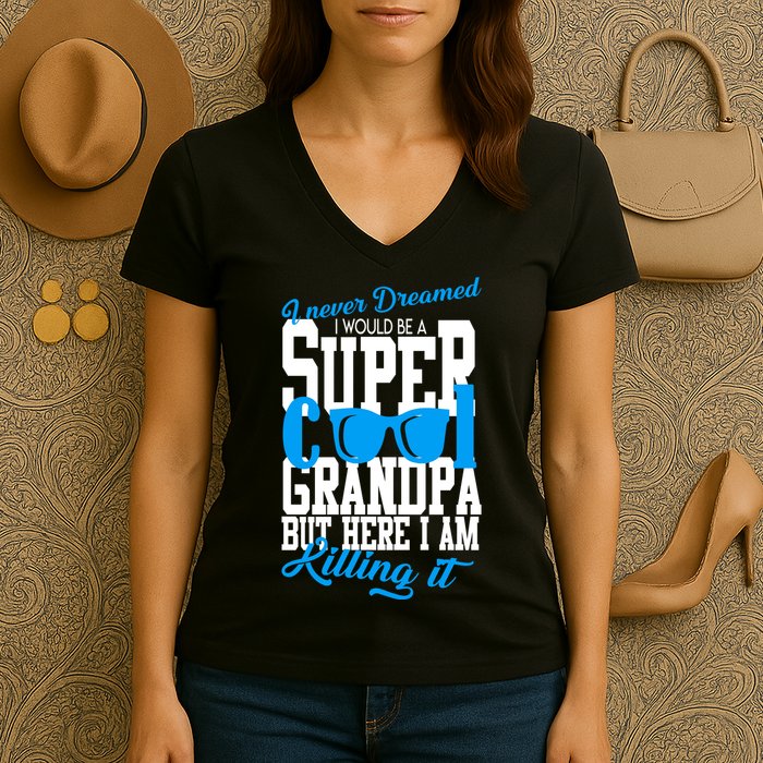 Super Cool Grandpa Women's V-Neck T-Shirt
