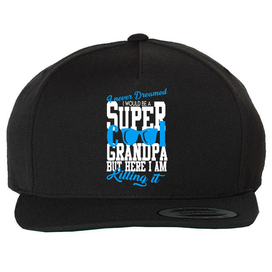 Super Cool Grandpa Wool Snapback Cap
