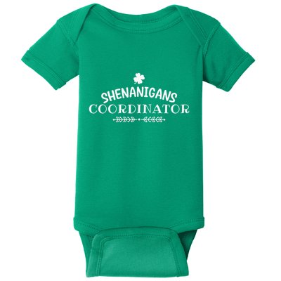 Shenanigans Coordinator Happy St Patricks Day Shamrock Baby Bodysuit
