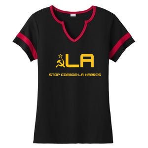 Stop Commiela Harris Stop Kamala Trump 2024 Ladies Halftime Notch Neck Tee