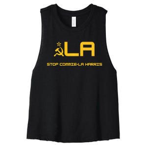 Stop Commiela Harris Stop Kamala Trump 2024 Women's Racerback Cropped Tank