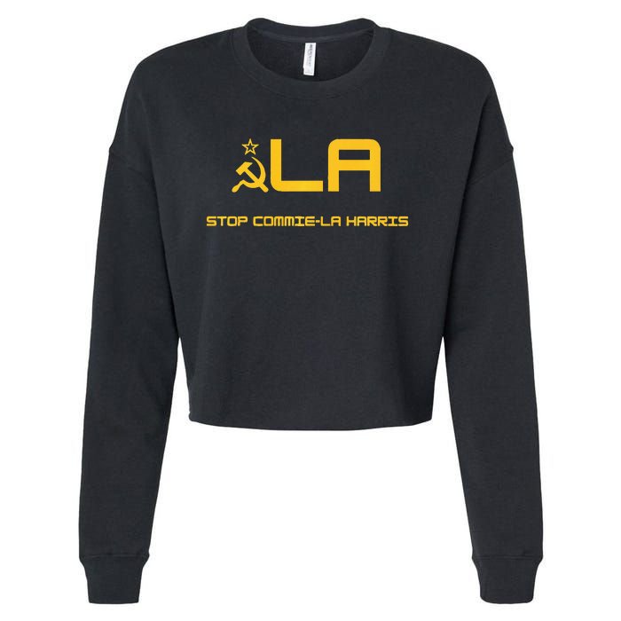 Stop Commiela Harris Stop Kamala Trump 2024 Cropped Pullover Crew