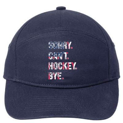 Sorry CanT Hockey Bye American Flag Funny Vintage 7-Panel Snapback Hat