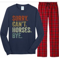 Sorry Cant Horses Bye Funny Horse Long Sleeve Pajama Set