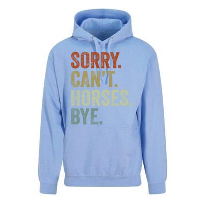 Sorry Cant Horses Bye Funny Horse Unisex Surf Hoodie