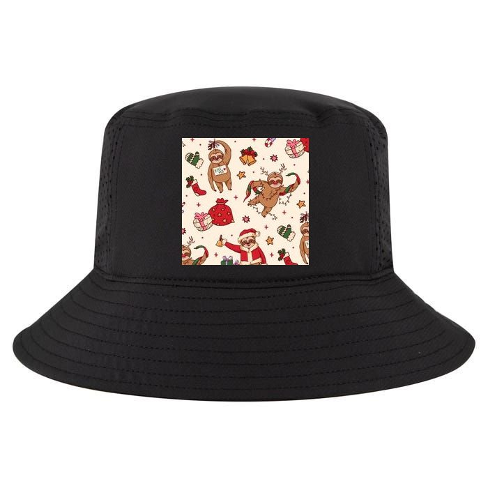 Sloth Christmas Holiday Cool Comfort Performance Bucket Hat
