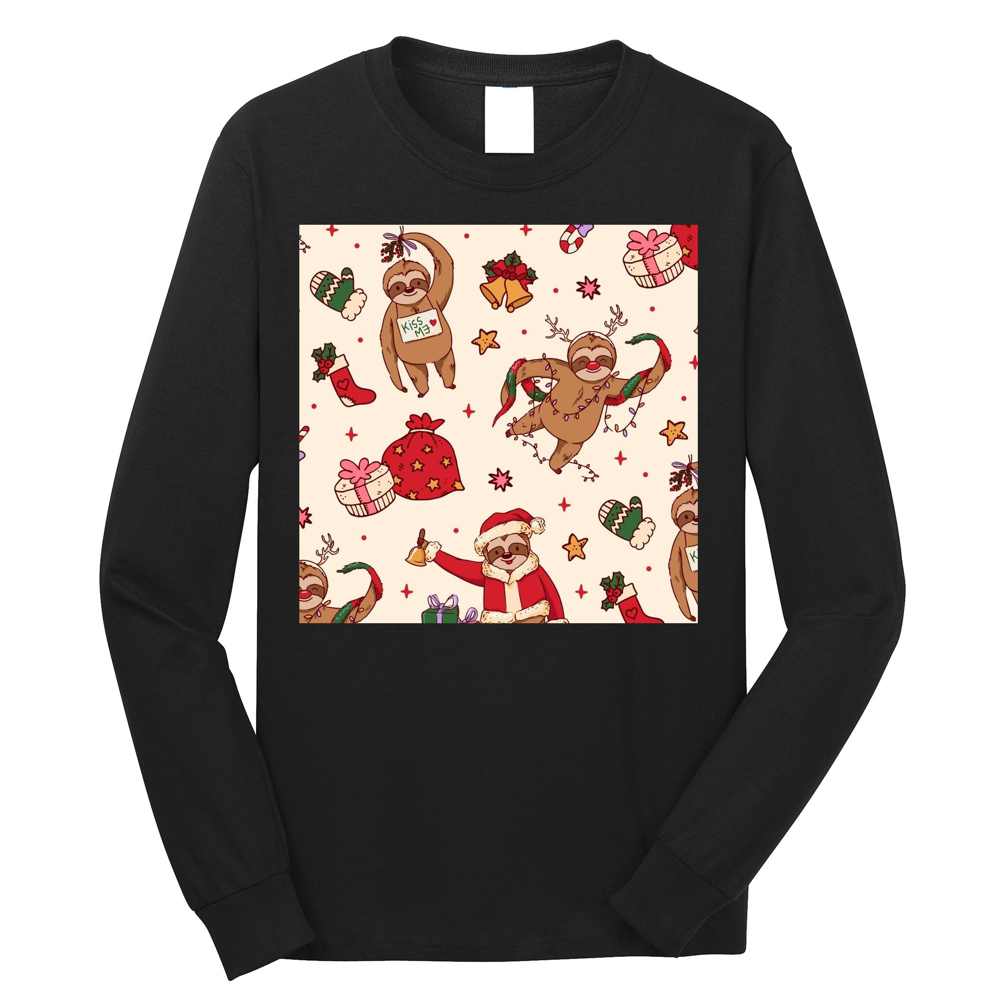 Sloth Christmas Holiday Long Sleeve Shirt