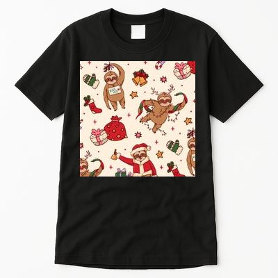 Sloth Christmas Holiday Tall T-Shirt