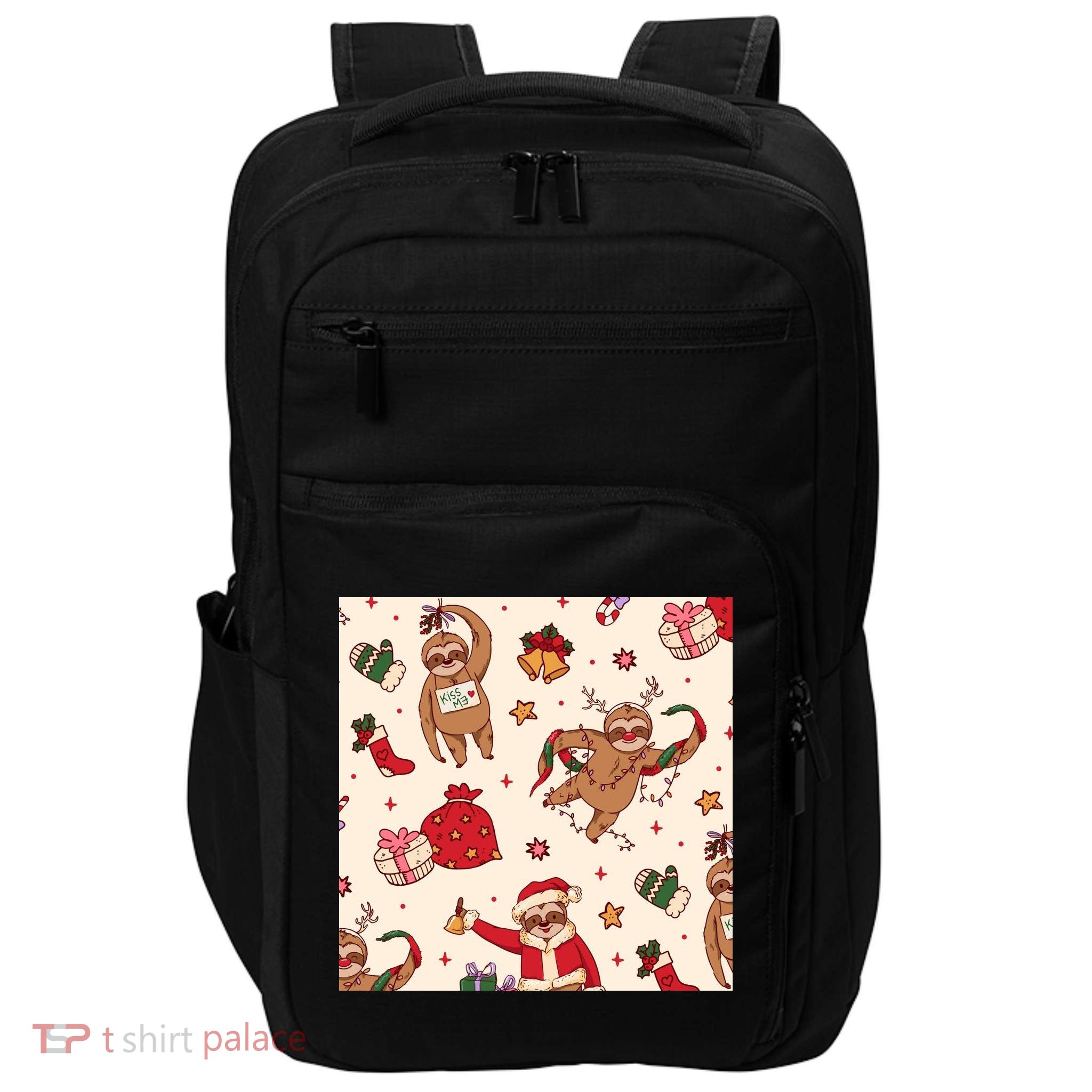 Sloth Christmas Holiday Impact Tech Backpack