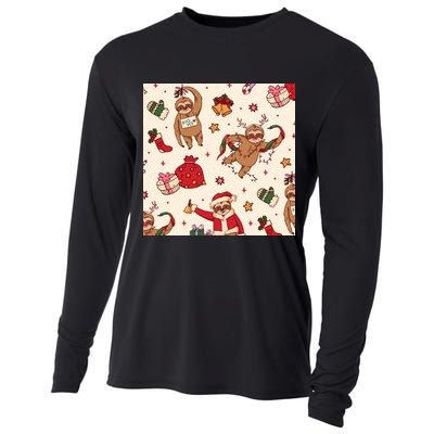 Sloth Christmas Holiday Cooling Performance Long Sleeve Crew