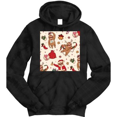 Sloth Christmas Holiday Tie Dye Hoodie