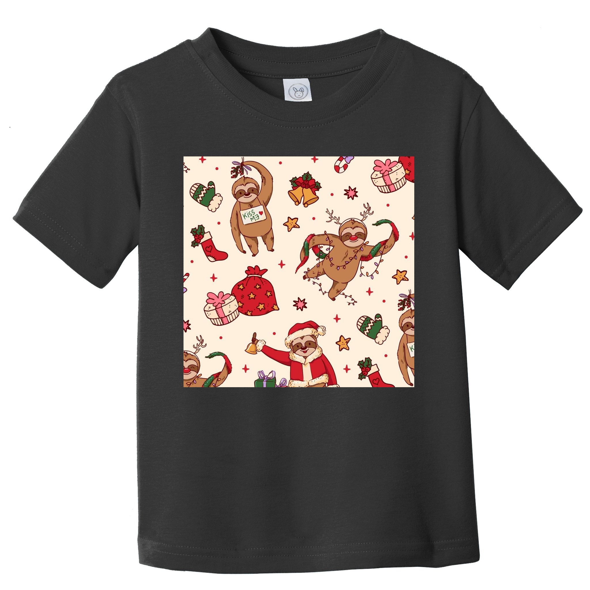 Sloth Christmas Holiday Toddler T-Shirt