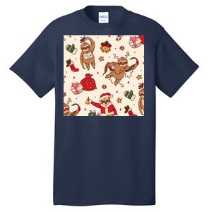 Sloth Christmas Holiday Tall T-Shirt