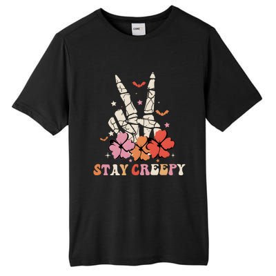 Stay Creepy Hallowen Pumpkin Skeleton Bone Hand Tall Fusion ChromaSoft Performance T-Shirt