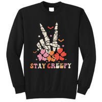 Stay Creepy Hallowen Pumpkin Skeleton Bone Hand Tall Sweatshirt