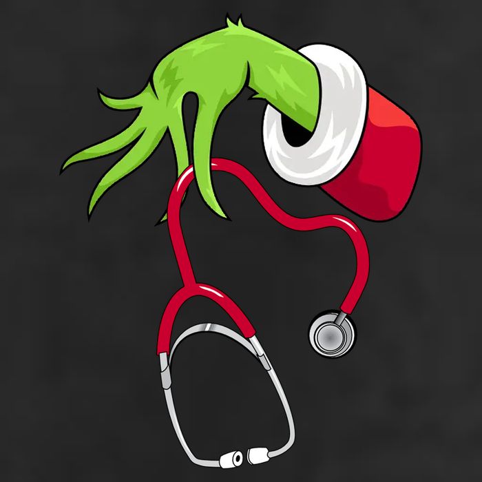Stethoscope Christmas Holiday 7 Panel Mesh Trucker Snapback Hat