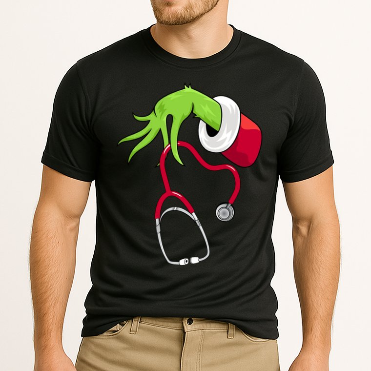 Stethoscope Christmas Holiday Cooling Performance Crew T-Shirt
