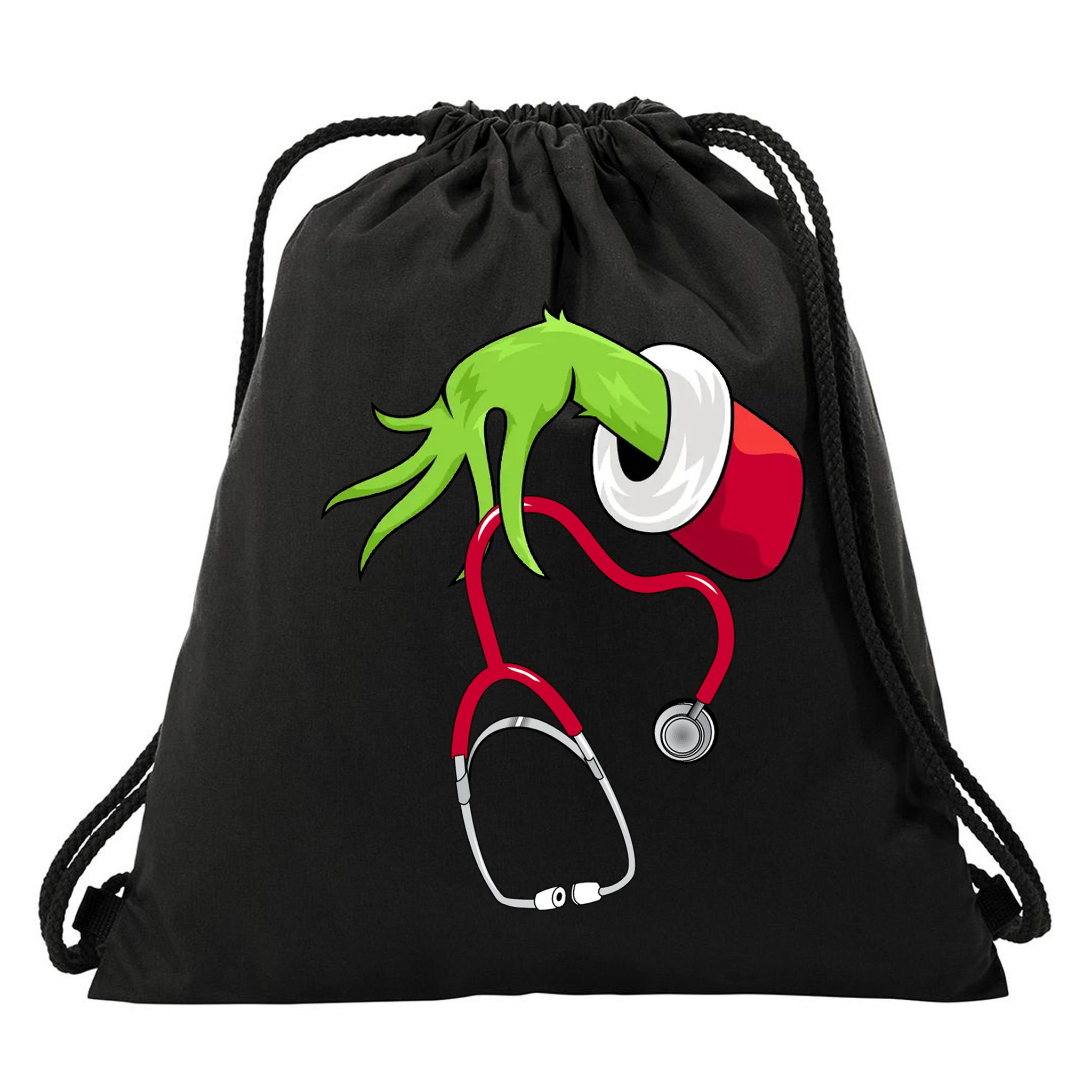 Stethoscope Christmas Holiday Drawstring Bag