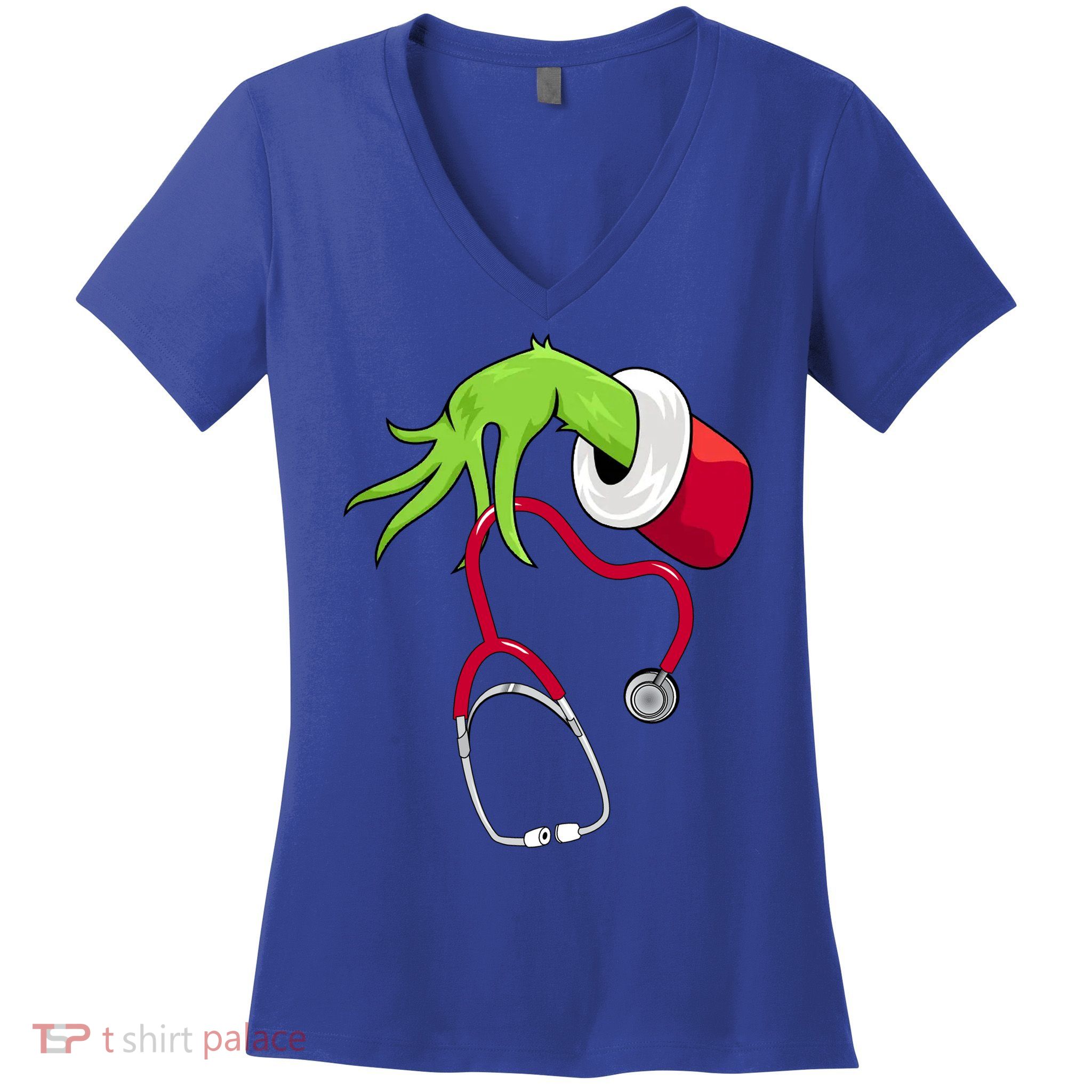 Stethoscope Christmas Holiday Women's V-Neck T-Shirt