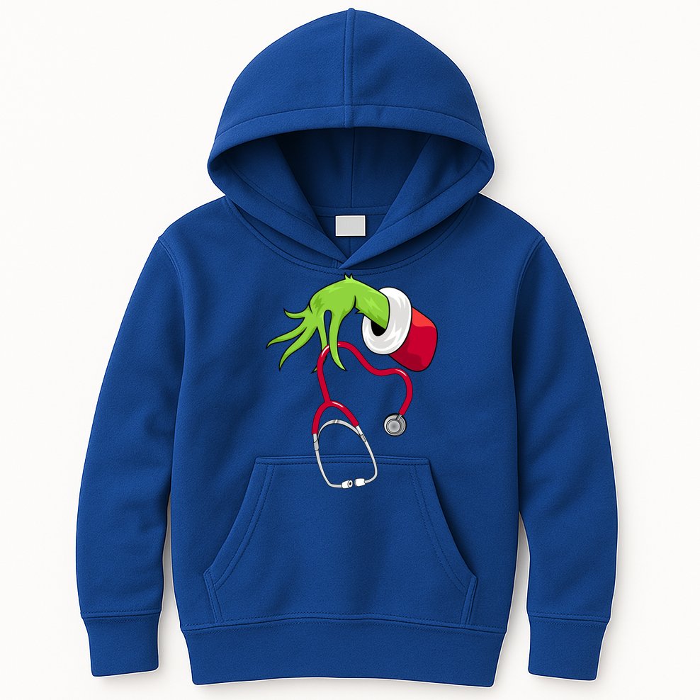 Stethoscope Christmas Holiday Kids Hoodie