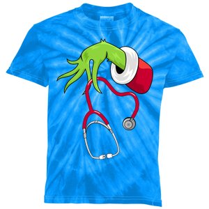 Stethoscope Christmas Holiday Kids Tie-Dye T-Shirt