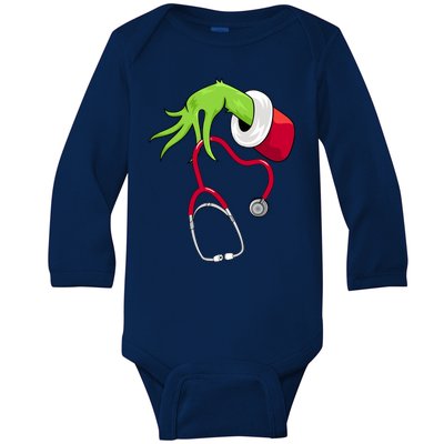 Stethoscope Christmas Holiday Baby Long Sleeve Bodysuit