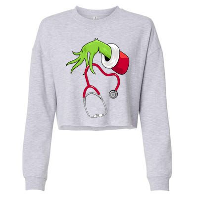 Stethoscope Christmas Holiday Cropped Pullover Crew