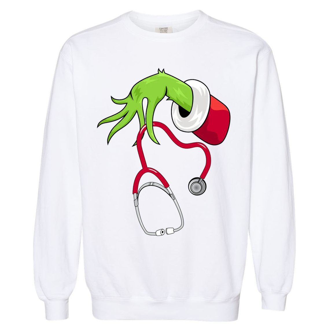 Stethoscope Christmas Holiday Garment-Dyed Sweatshirt