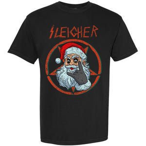 Sleigher Christmas Heavy Metal Xmas Hail Santa Garment-Dyed Heavyweight T-Shirt