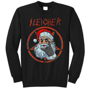 Sleigher Christmas Heavy Metal Xmas Hail Santa Sweatshirt