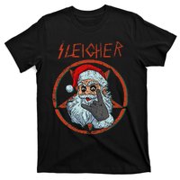 Sleigher Christmas Heavy Metal Xmas Hail Santa T-Shirt