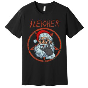 Sleigher Christmas Heavy Metal Xmas Hail Santa Premium T-Shirt