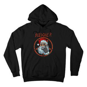 Sleigher Christmas Heavy Metal Xmas Hail Santa Tall Hoodie