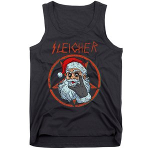 Sleigher Christmas Heavy Metal Xmas Hail Santa Tank Top