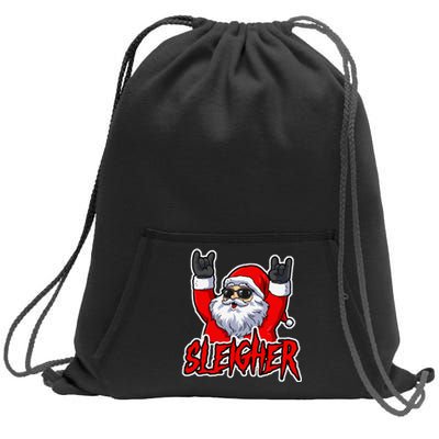 Sleigher Christmas Heavy Metal Xmas Hail Santa Sweatshirt Cinch Pack Bag