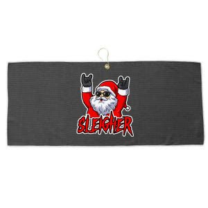 Sleigher Christmas Heavy Metal Xmas Hail Santa Large Microfiber Waffle Golf Towel